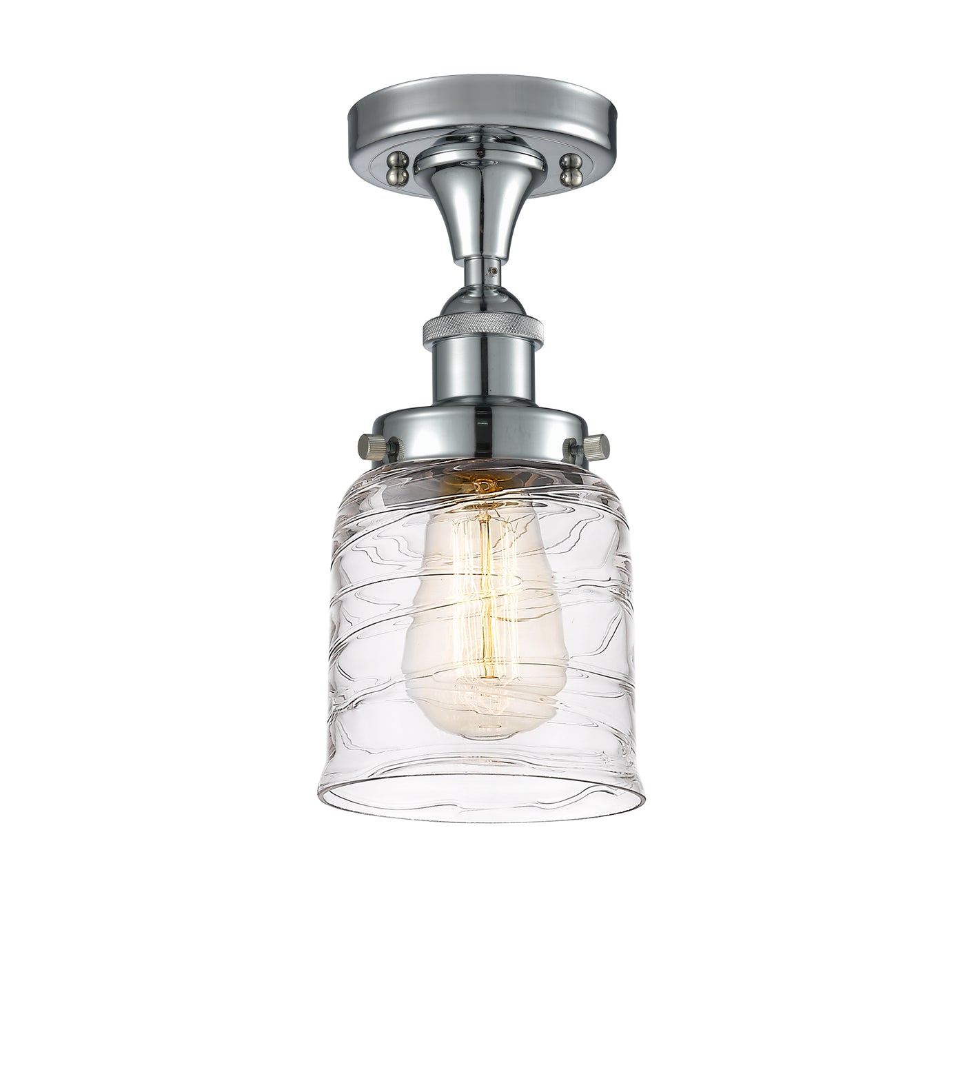 Edison Semi-Flush Mount Brushed Satin Nickel