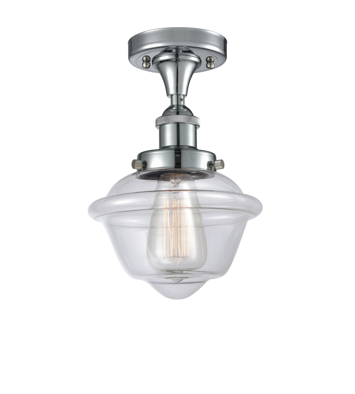 Edison Semi-Flush Mount Brushed Satin Nickel