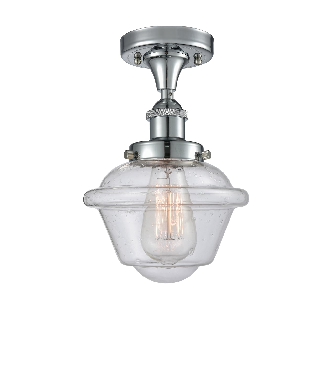 Edison Semi-Flush Mount Brushed Satin Nickel
