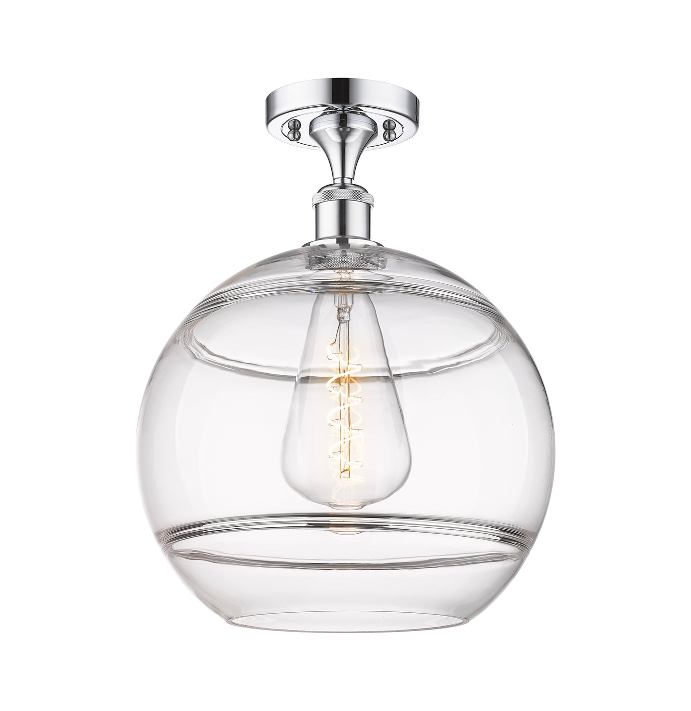 Edison Semi-Flush Mount Brushed Satin Nickel
