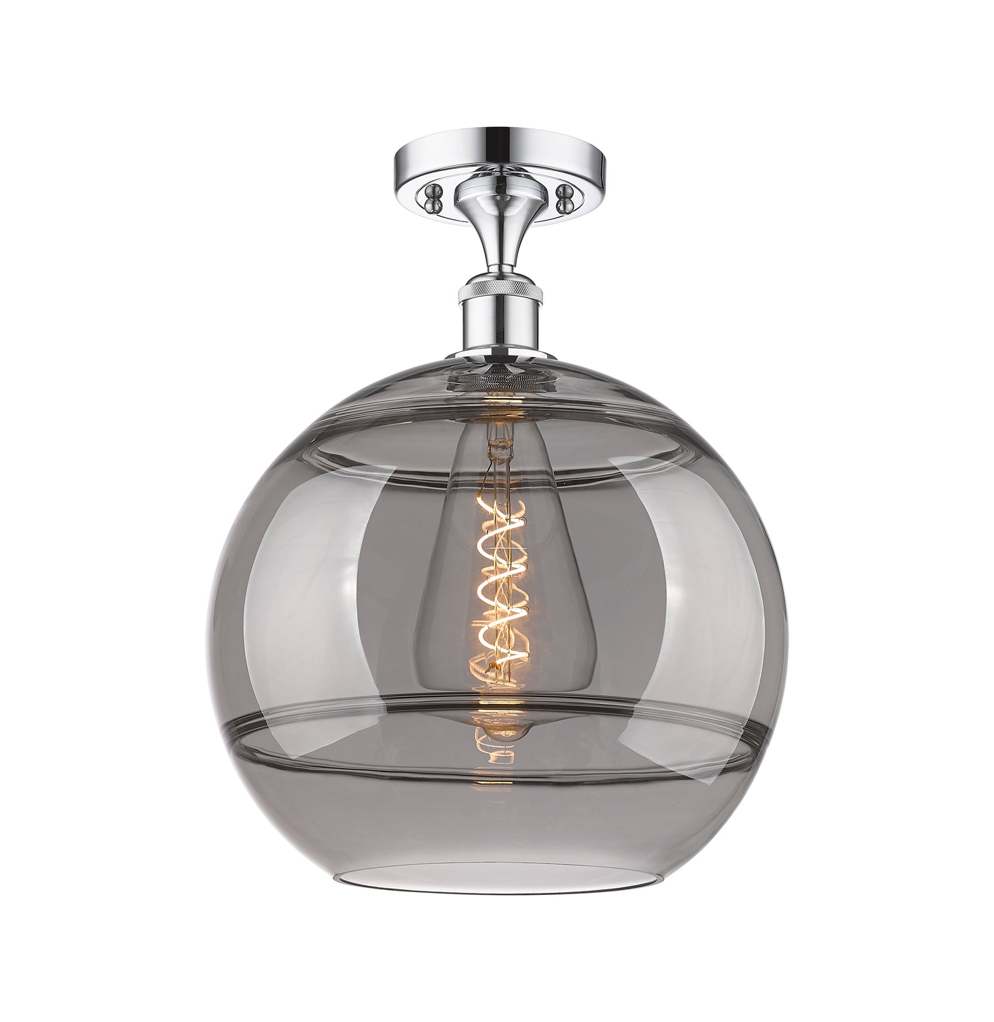 Edison Semi-Flush Mount Brushed Satin Nickel