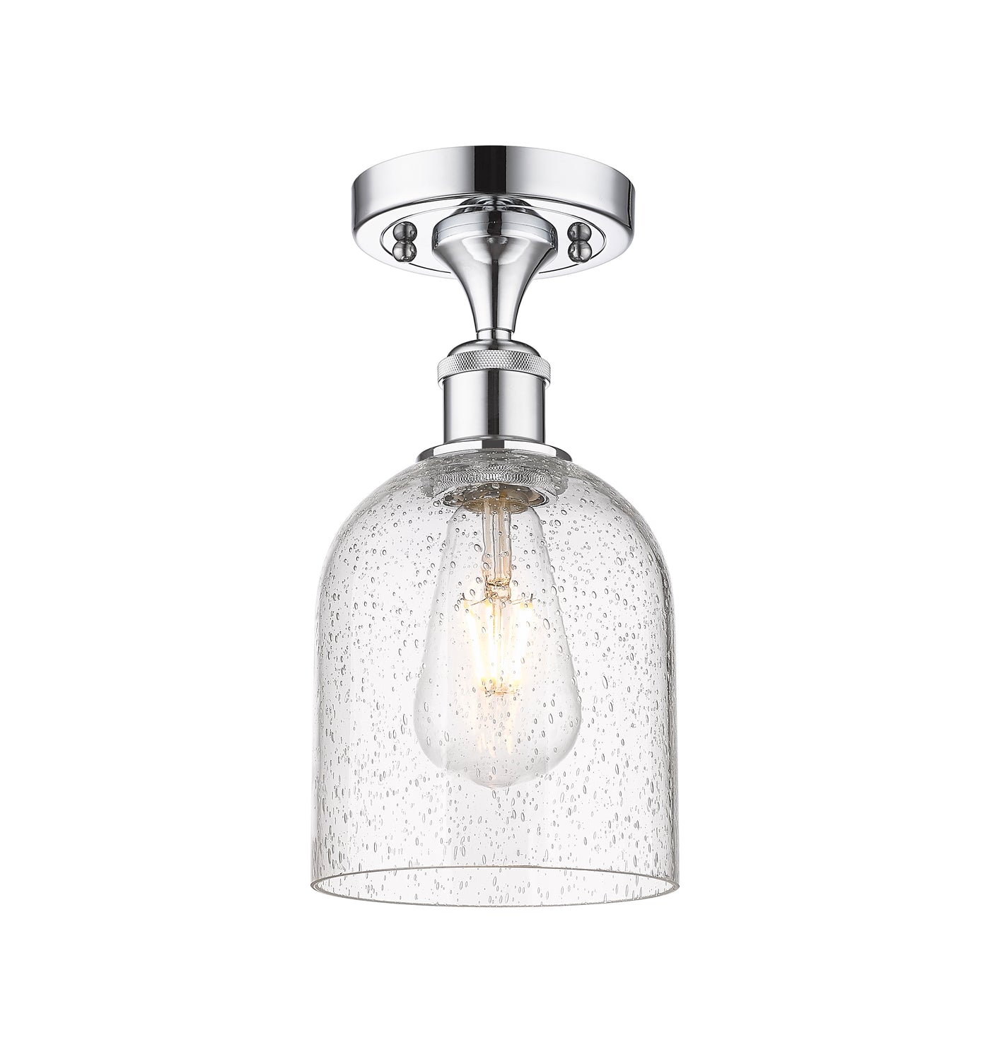 Edison Semi-Flush Mount Brushed Satin Nickel
