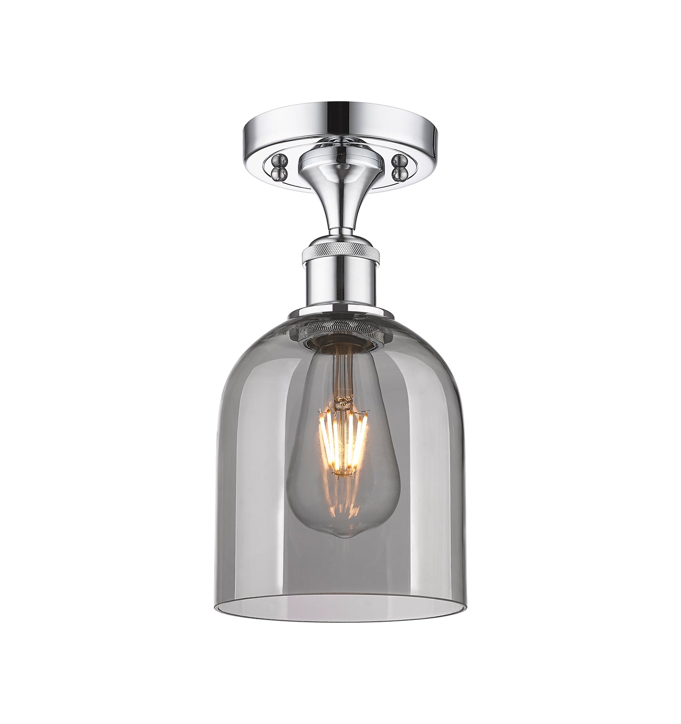 Edison Semi-Flush Mount Brushed Satin Nickel
