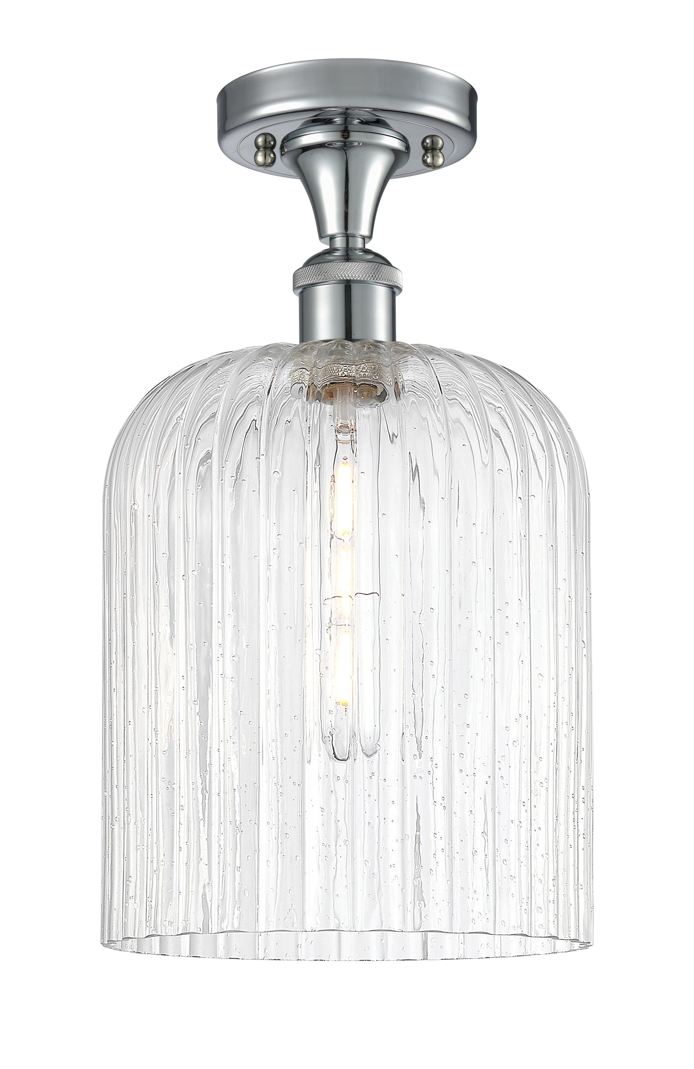 Edison Semi-Flush Mount Brushed Satin Nickel