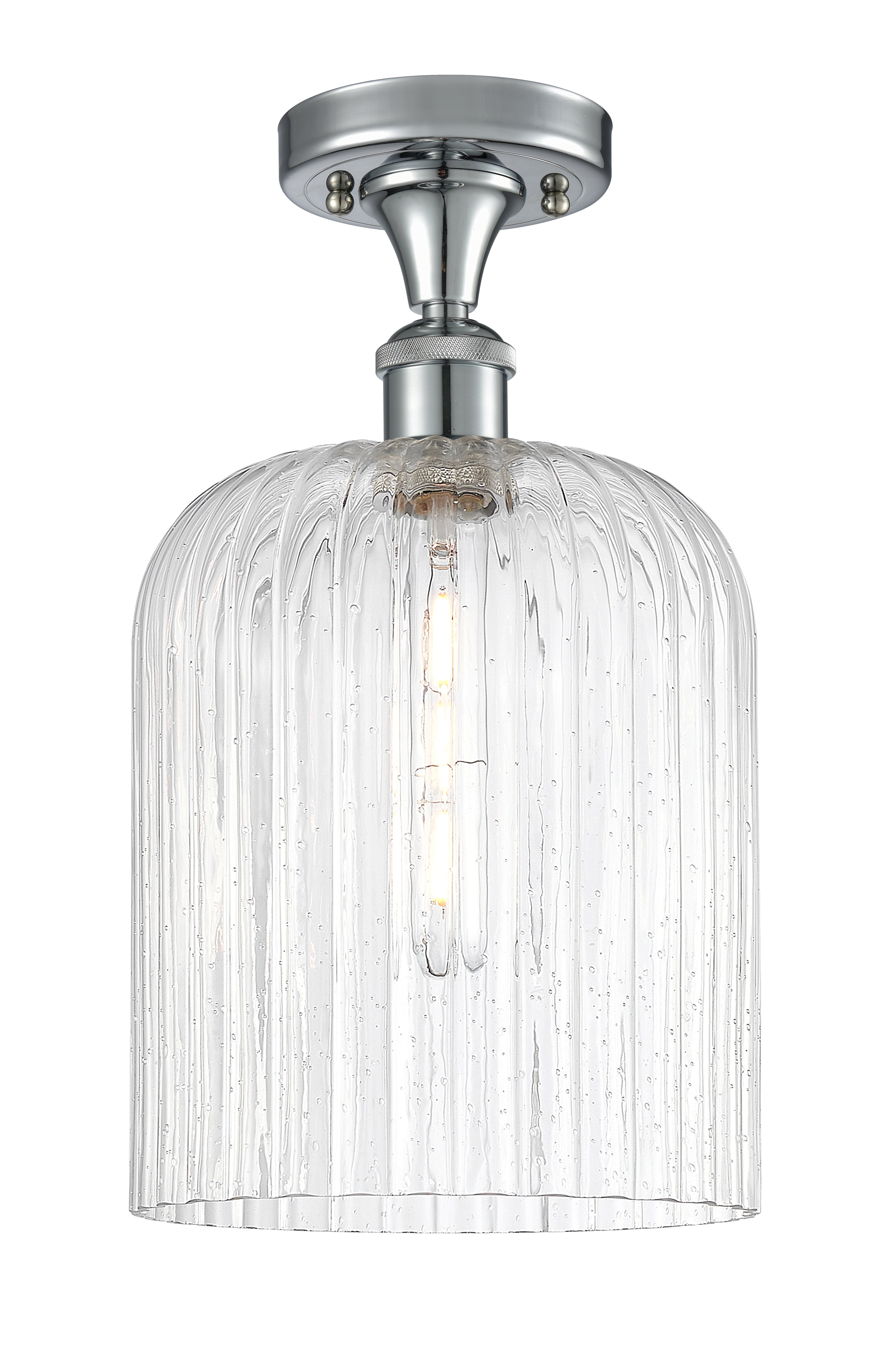 Edison Semi-Flush Mount Brushed Satin Nickel