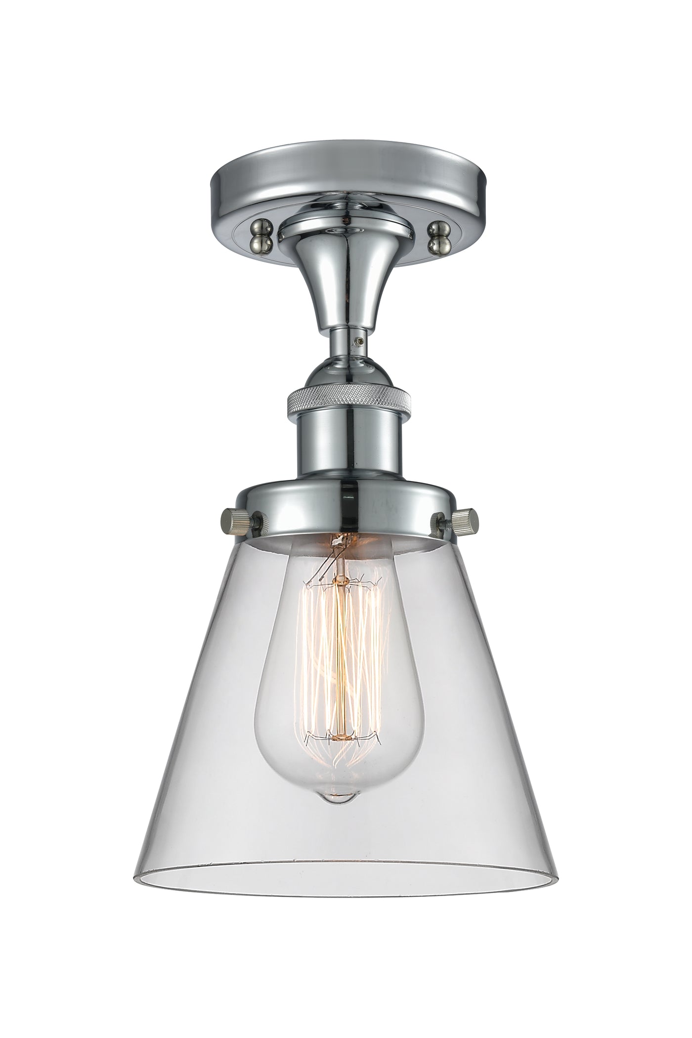 Edison Semi-Flush Mount Brushed Satin Nickel