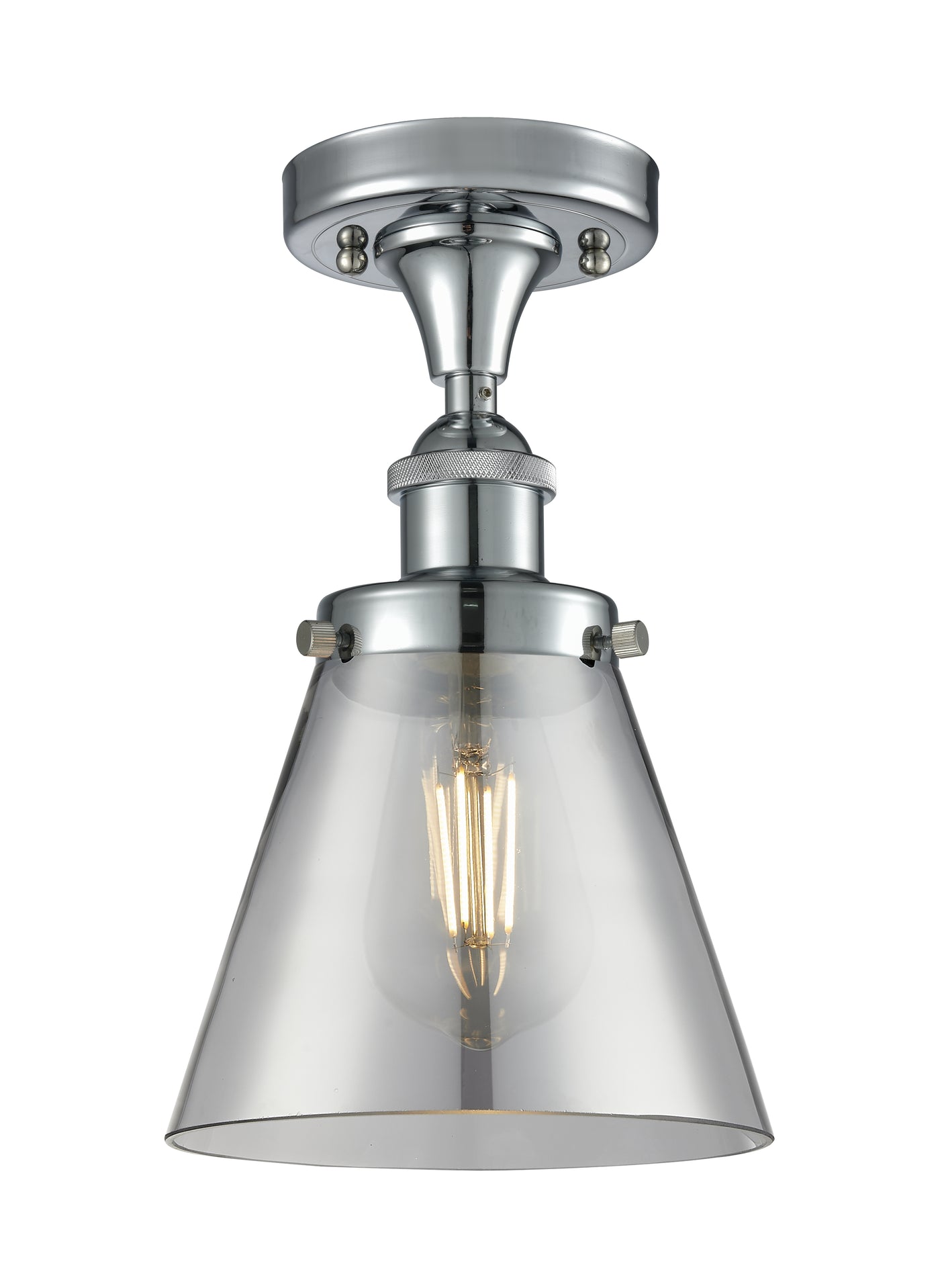 Edison Semi-Flush Mount Brushed Satin Nickel