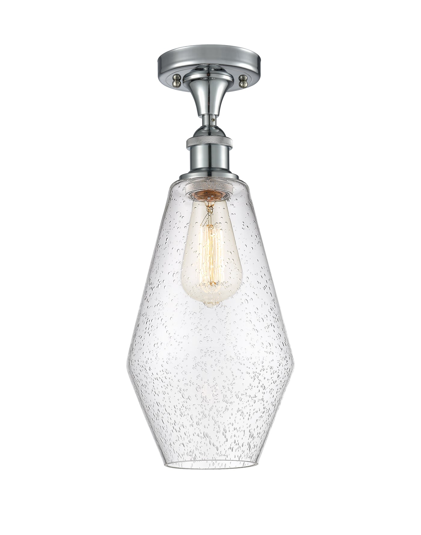 Edison Semi-Flush Mount Brushed Satin Nickel