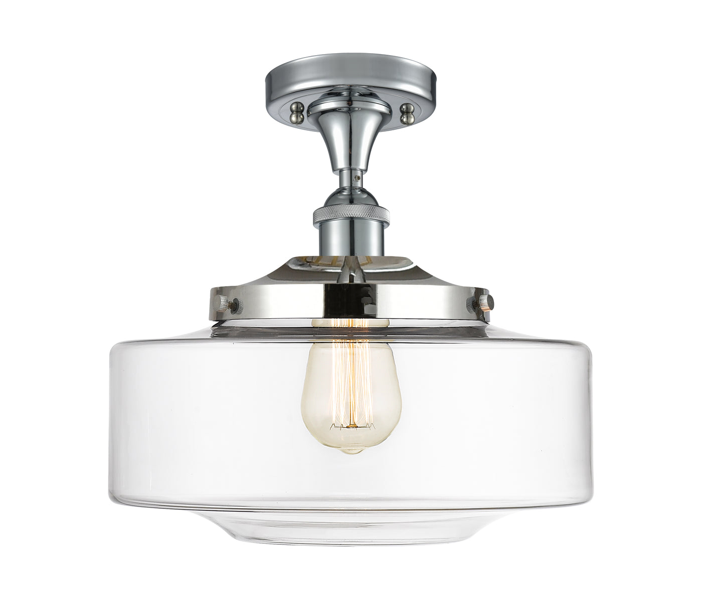 Edison Semi-Flush Mount Brushed Satin Nickel