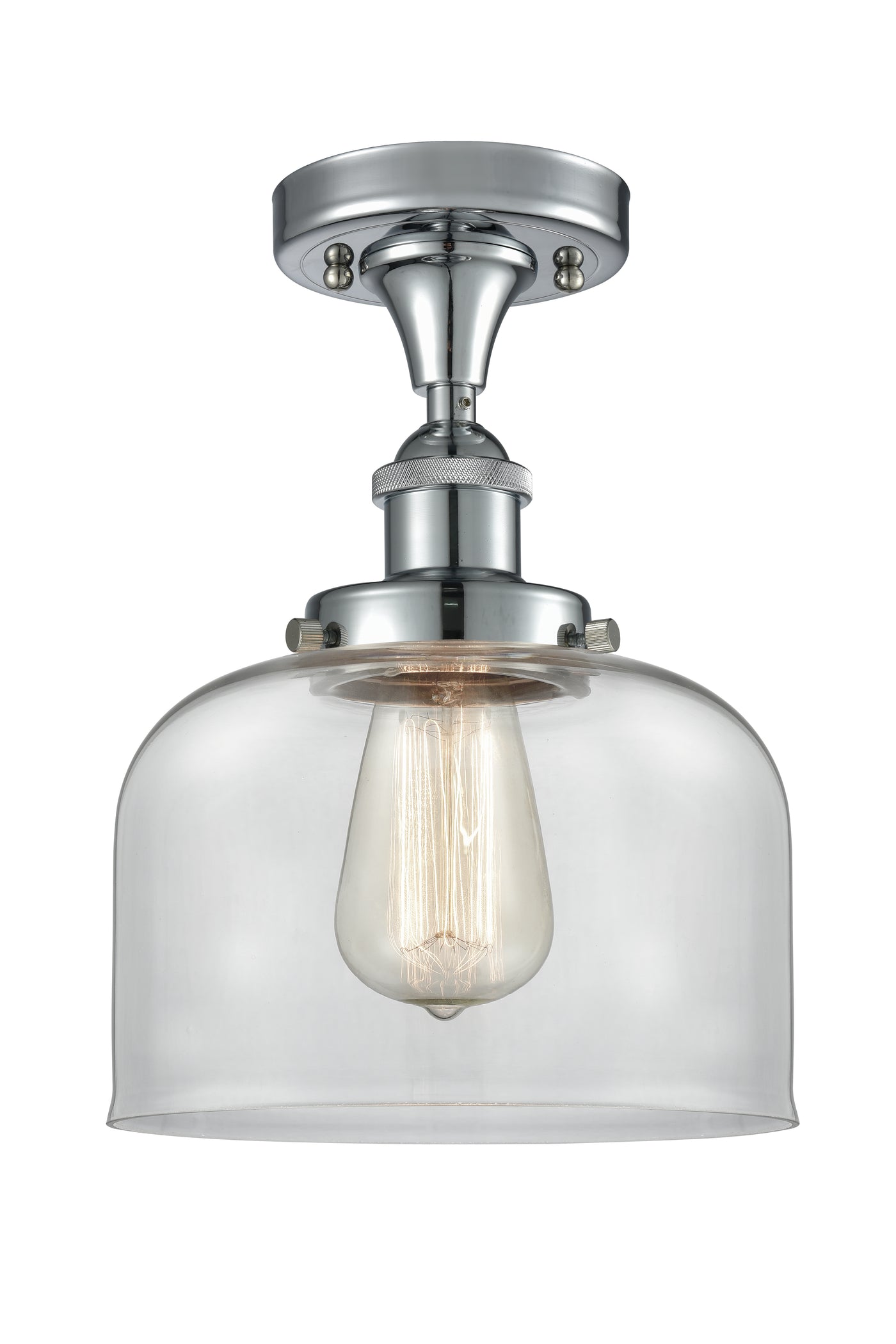 Edison Semi-Flush Mount Brushed Nickel Finish