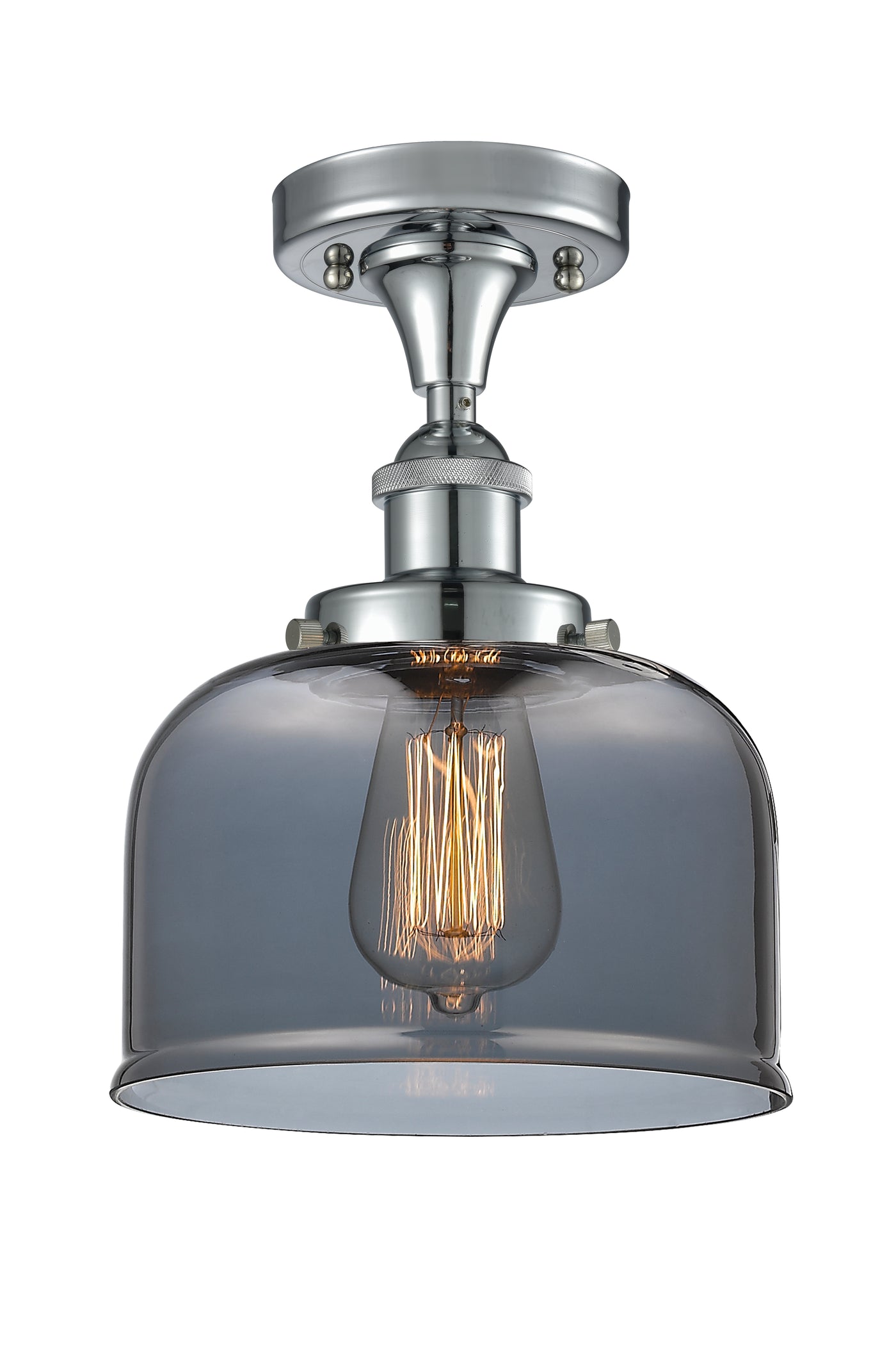 Edison Semi-Flush Mount Brushed Nickel Finish