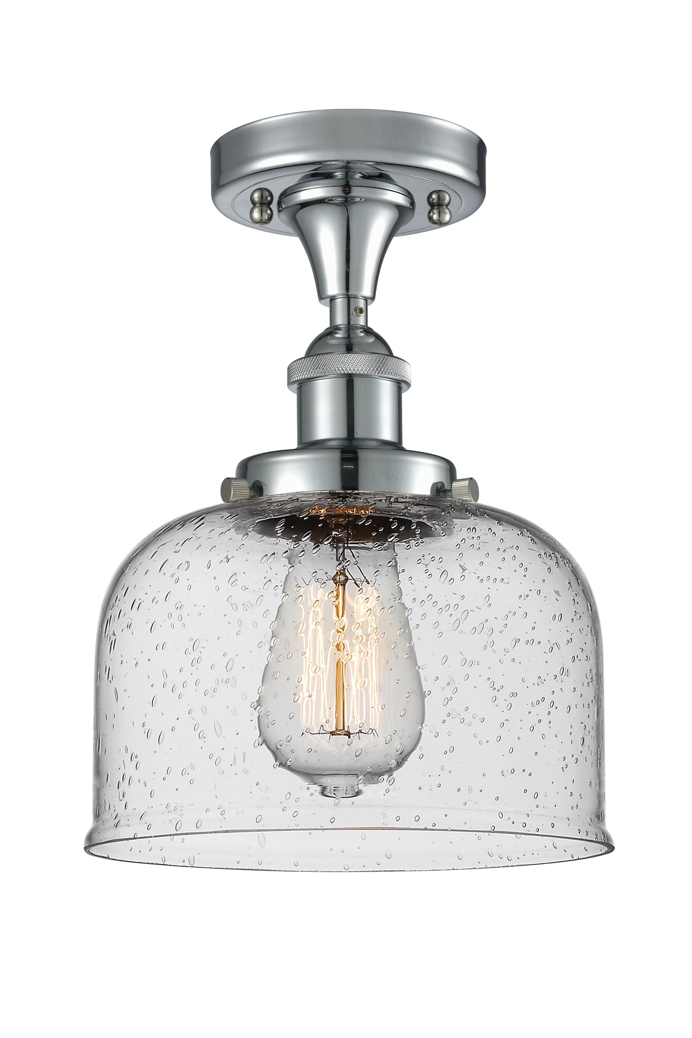 Edison Semi-Flush Mount Brushed Nickel Finish