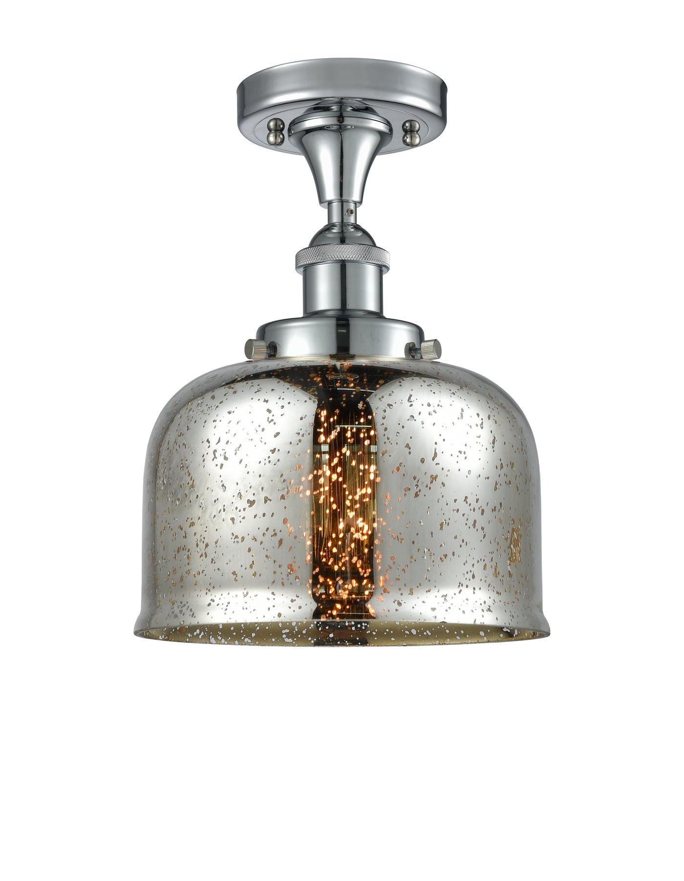 Edison Semi-Flush Mount Brushed Nickel Finish