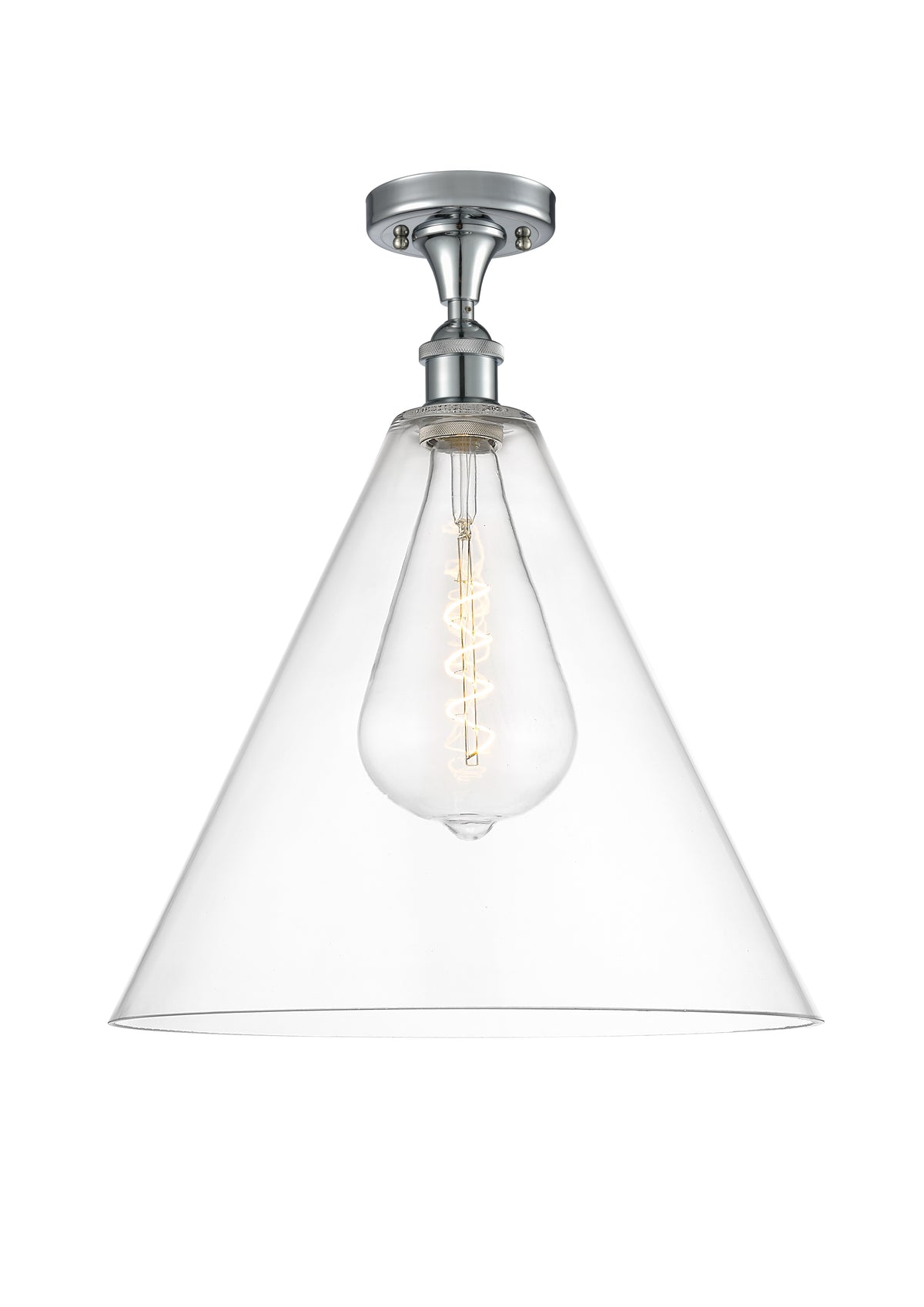 Berkshire Glass 16-Inch 1-Light Semi-Flush Mount 19-Inch High