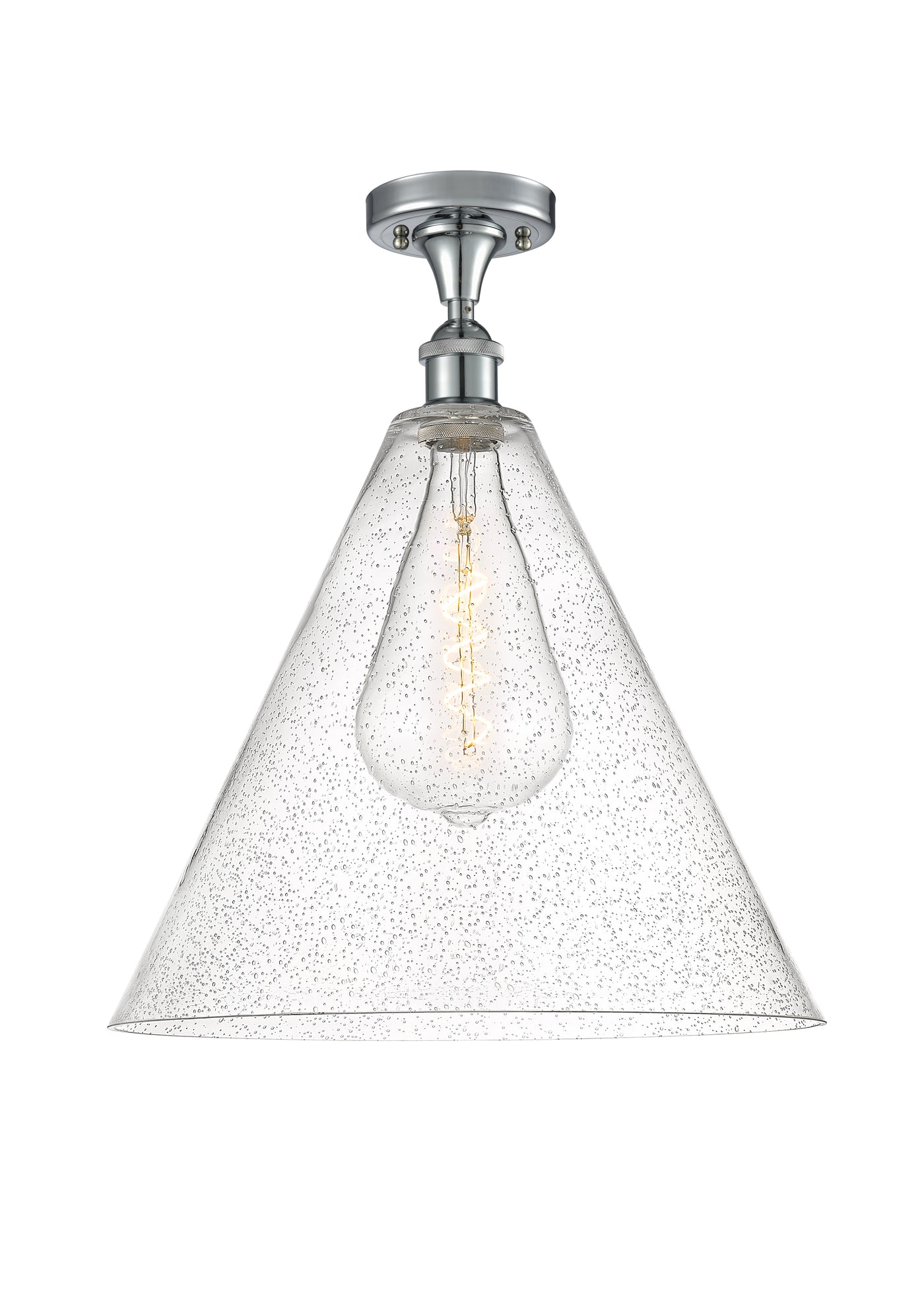 Edison Semi-Flush Mount Brushed Satin Nickel