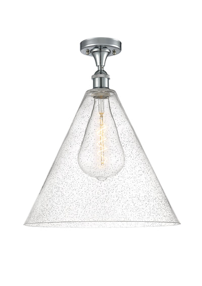 Berkshire Glass 16-Inch 1-Light Semi-Flush Mount 19-Inch High