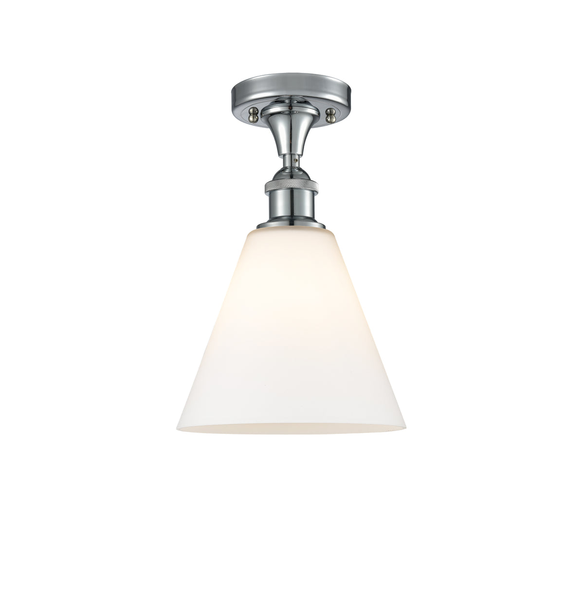 Berkshire Glass 8-Inch 1-Light Semi-Flush Mount 12-Inch High