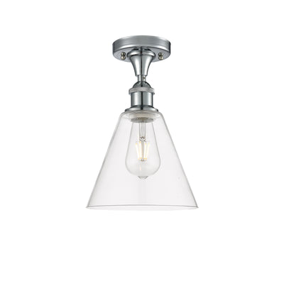 Berkshire Glass 8-Inch 1-Light Semi-Flush Mount 12-Inch High
