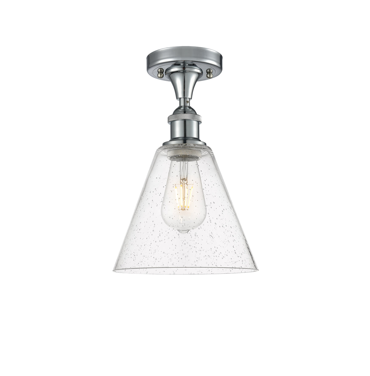 Berkshire Glass 8-Inch 1-Light Semi-Flush Mount 12-Inch High