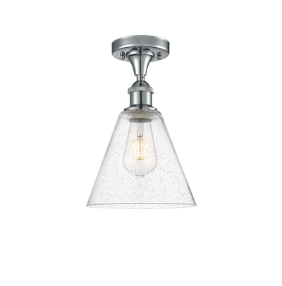 Berkshire Glass 8-Inch 1-Light Semi-Flush Mount 12-Inch High