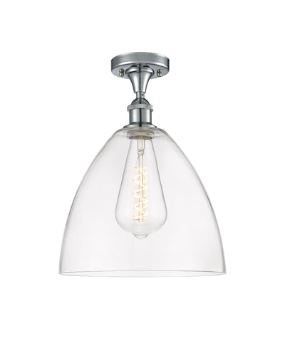 Bristol 12-Inch 1-Light Semi-Flush Mount Dome Shade 15-Inch High