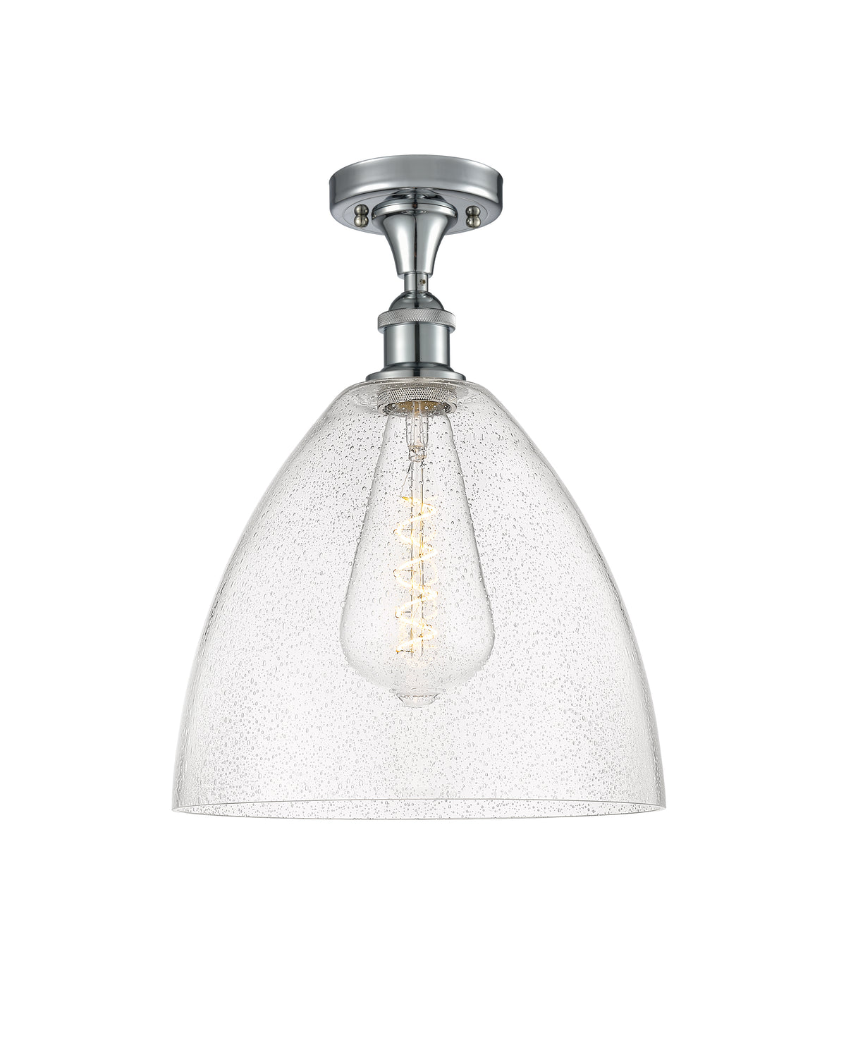 Bristol 12-Inch 1-Light Semi-Flush Mount Dome Shade 15-Inch High
