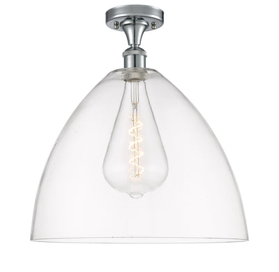 Bristol 16-Inch 1-Light Semi-Flush Mount Dome Shade 17.375-Inch High
