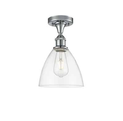Bristol 8-Inch 1-Light Semi-Flush Mount Dome Shade 11.5-Inch High
