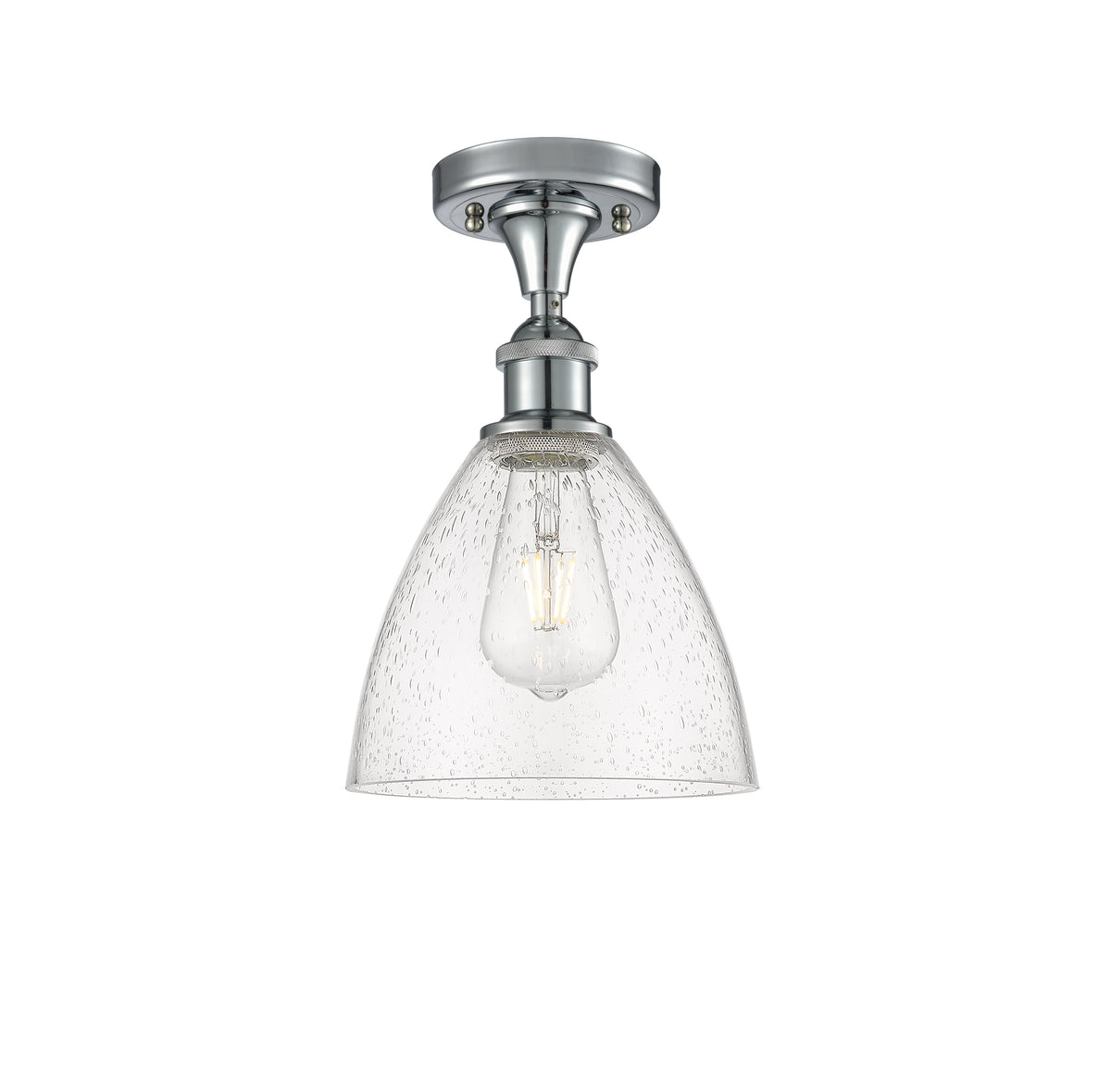 Bristol 8-Inch 1-Light Semi-Flush Mount Dome Shade 11.5-Inch High