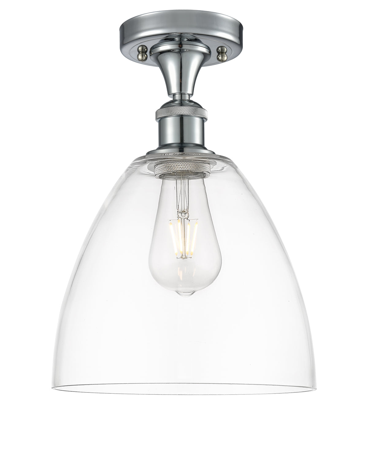 Bristol 9-Inch 1-Light Semi-Flush Mount Dome Shade 13.125-Inch High