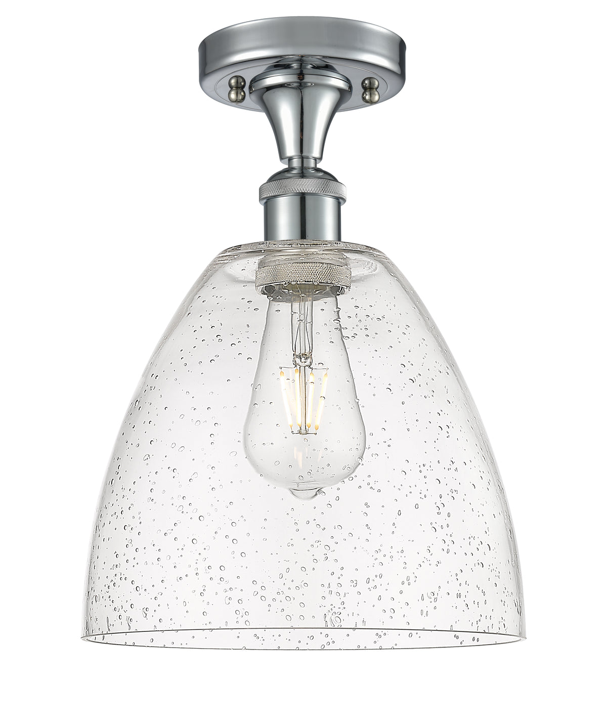 Bristol 9-Inch 1-Light Semi-Flush Mount Dome Shade 13.125-Inch High