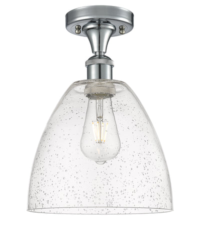 Bristol 9-Inch 1-Light Semi-Flush Mount Dome Shade 13.125-Inch High
