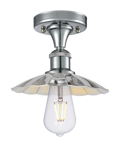 Scallop 8-Inch 1-Light Semi-Flush Mount Cone Shade 6.25-Inch High