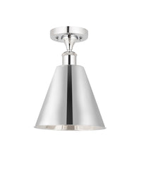 Edison Semi-Flush Mount Brushed Satin Nickel