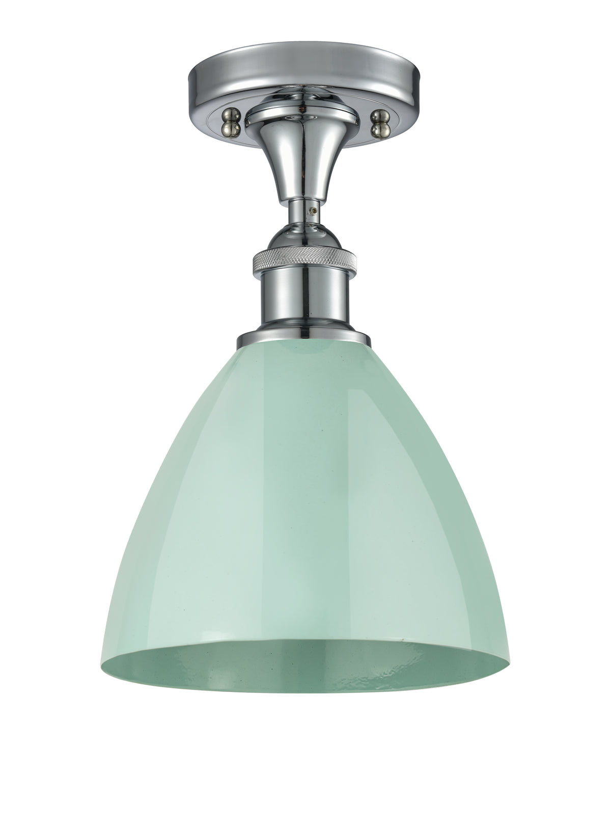 Plymouth 8-Inch 1-Light Semi-Flush Mount Dome Shade