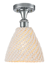 Edison Semi-Flush Mount Brass Satin Nickel