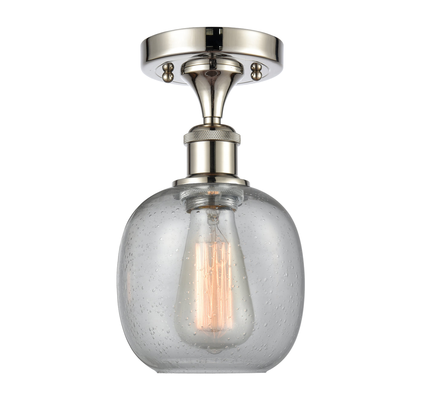 Edison Semi-Flush Mount Brushed Satin Nickel