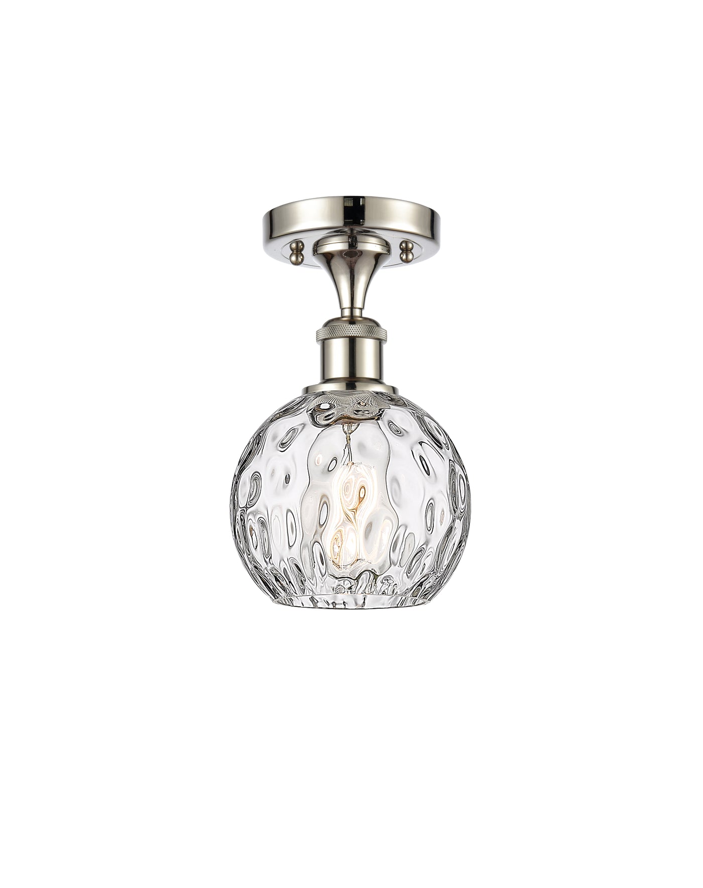 Edison Semi-Flush Mount Water Glass Nickel