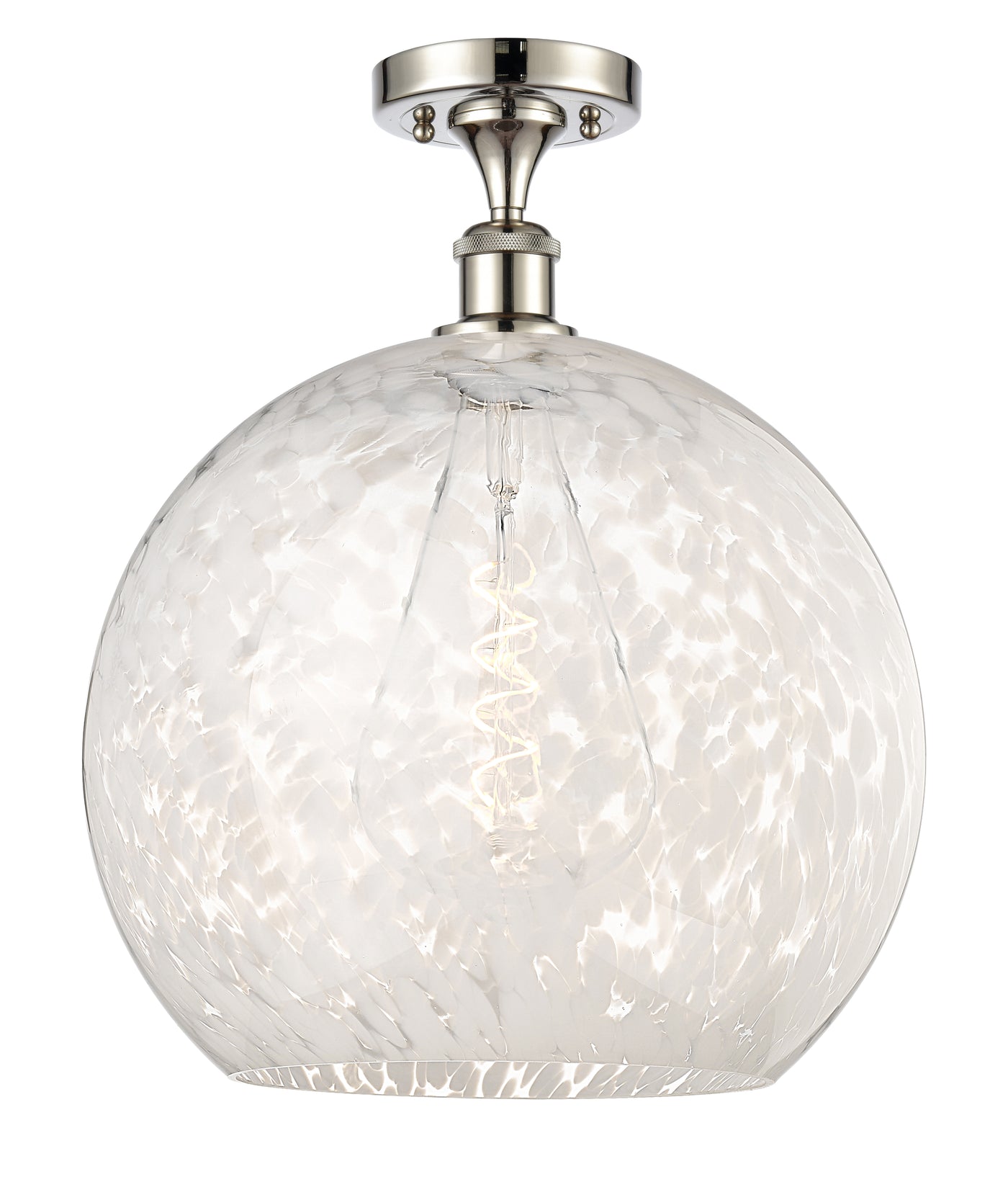 Edison White Mouchette Brushed Satin Nickel