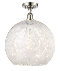 Edison White Mouchette Brushed Satin Nickel