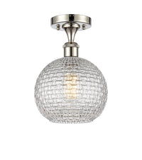 Edison Semi-Flush Mount Clear Basket Weave