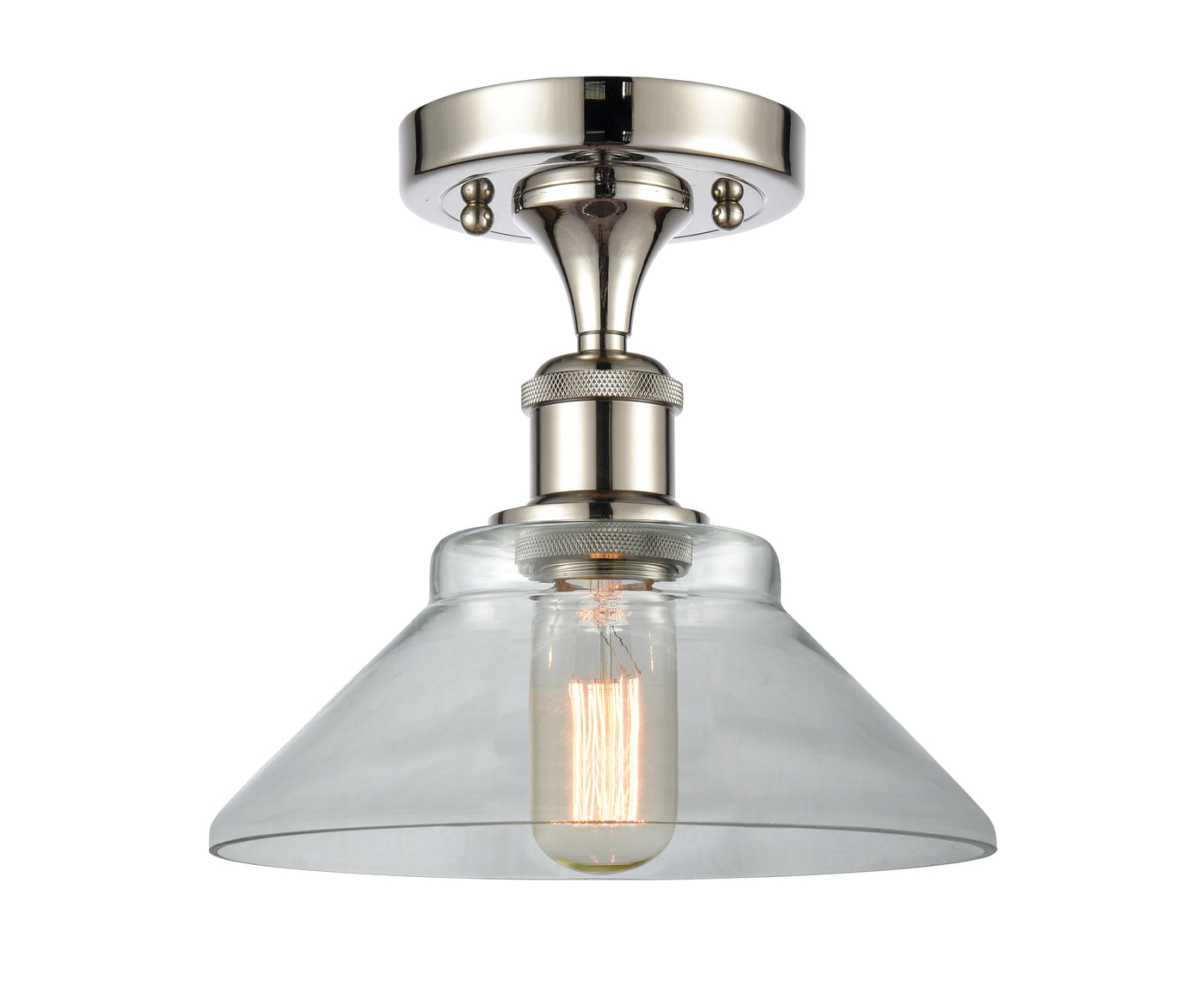 Edison Semi-Flush Mount Brushed Satin Nickel