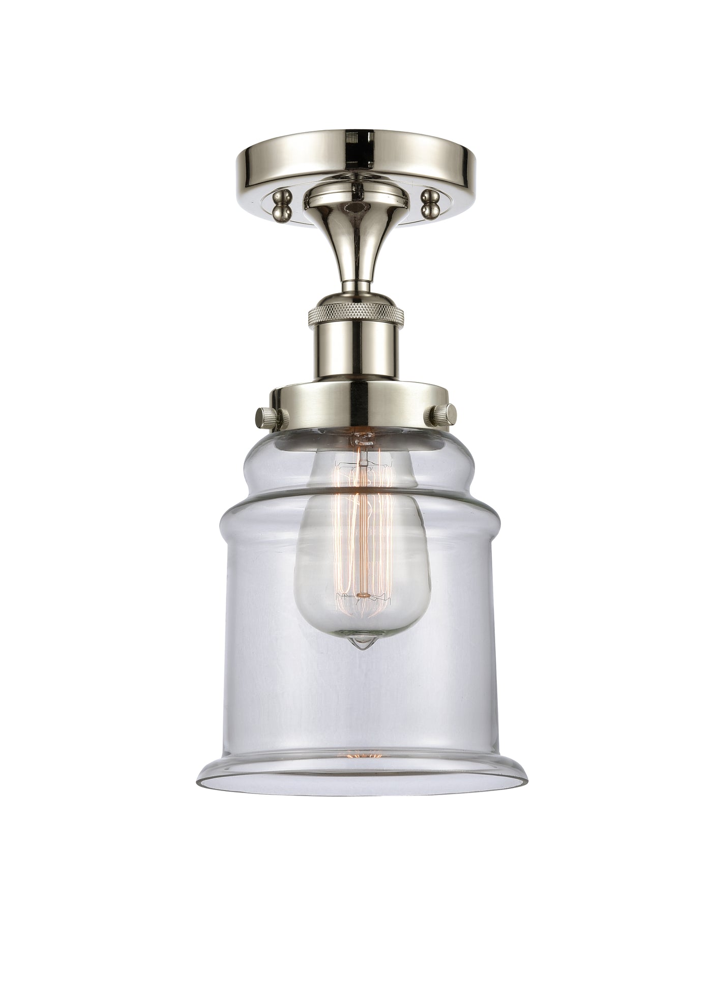 Edison Semi-Flush Mount Brushed Satin Nickel