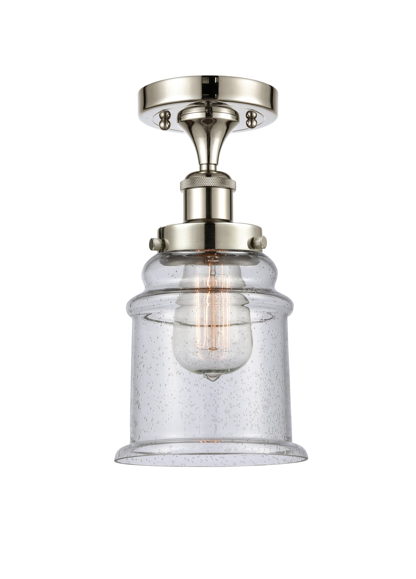 Edison Semi-Flush Mount Brushed Satin Nickel