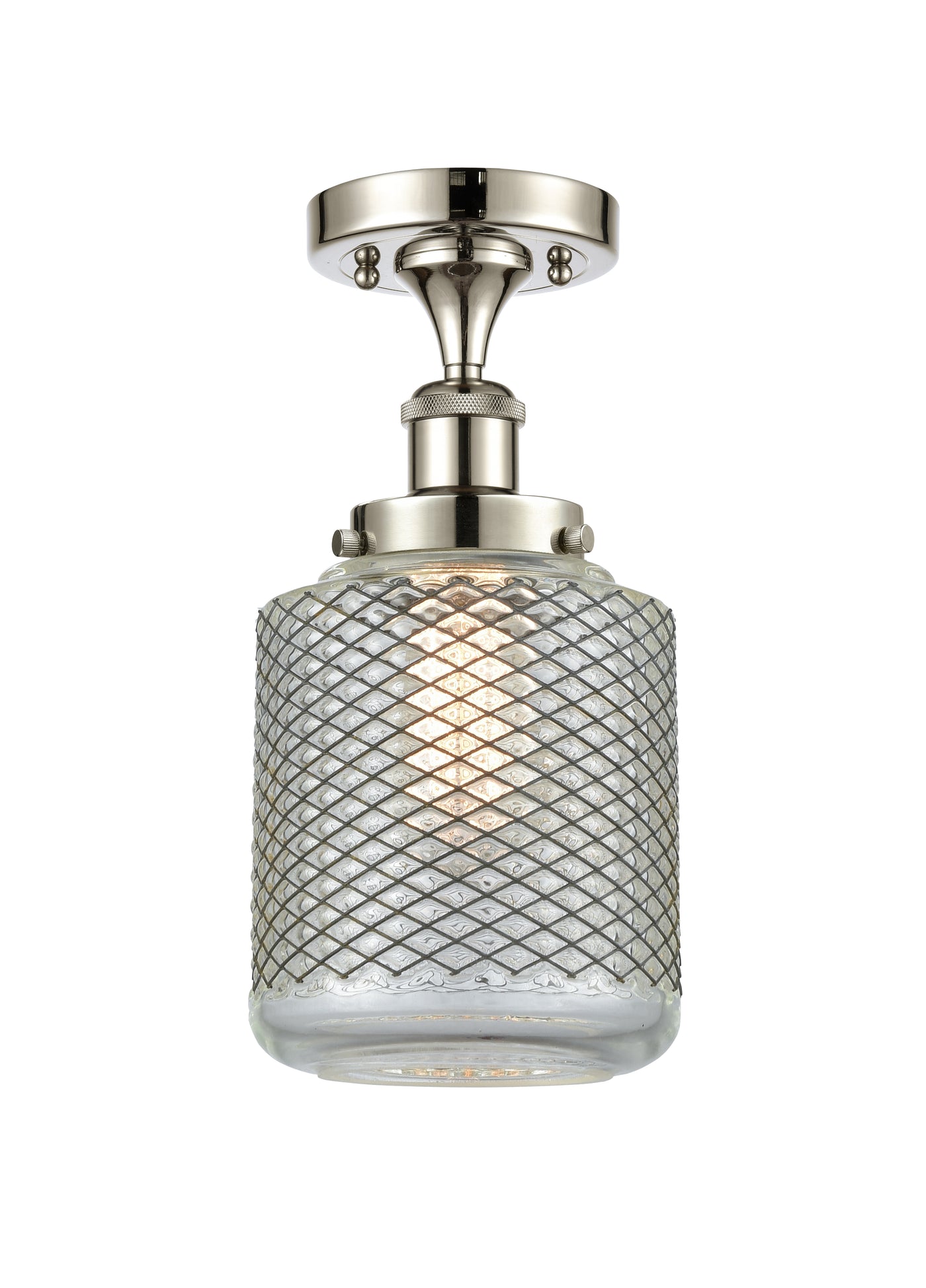 Edison Semi-Flush Mount Brushed Satin Nickel
