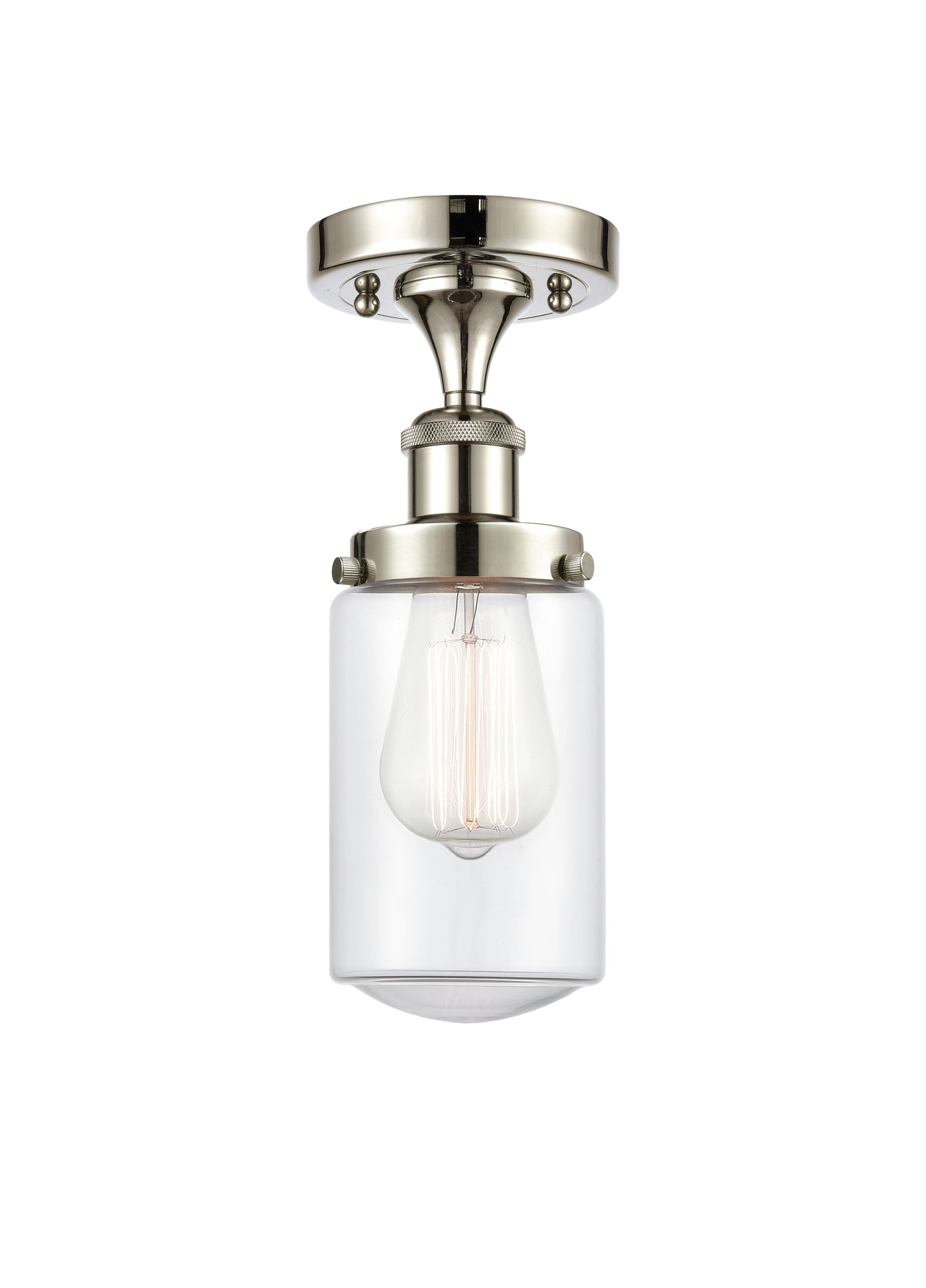 Edison Semi-Flush Mount Brushed Satin Nickel
