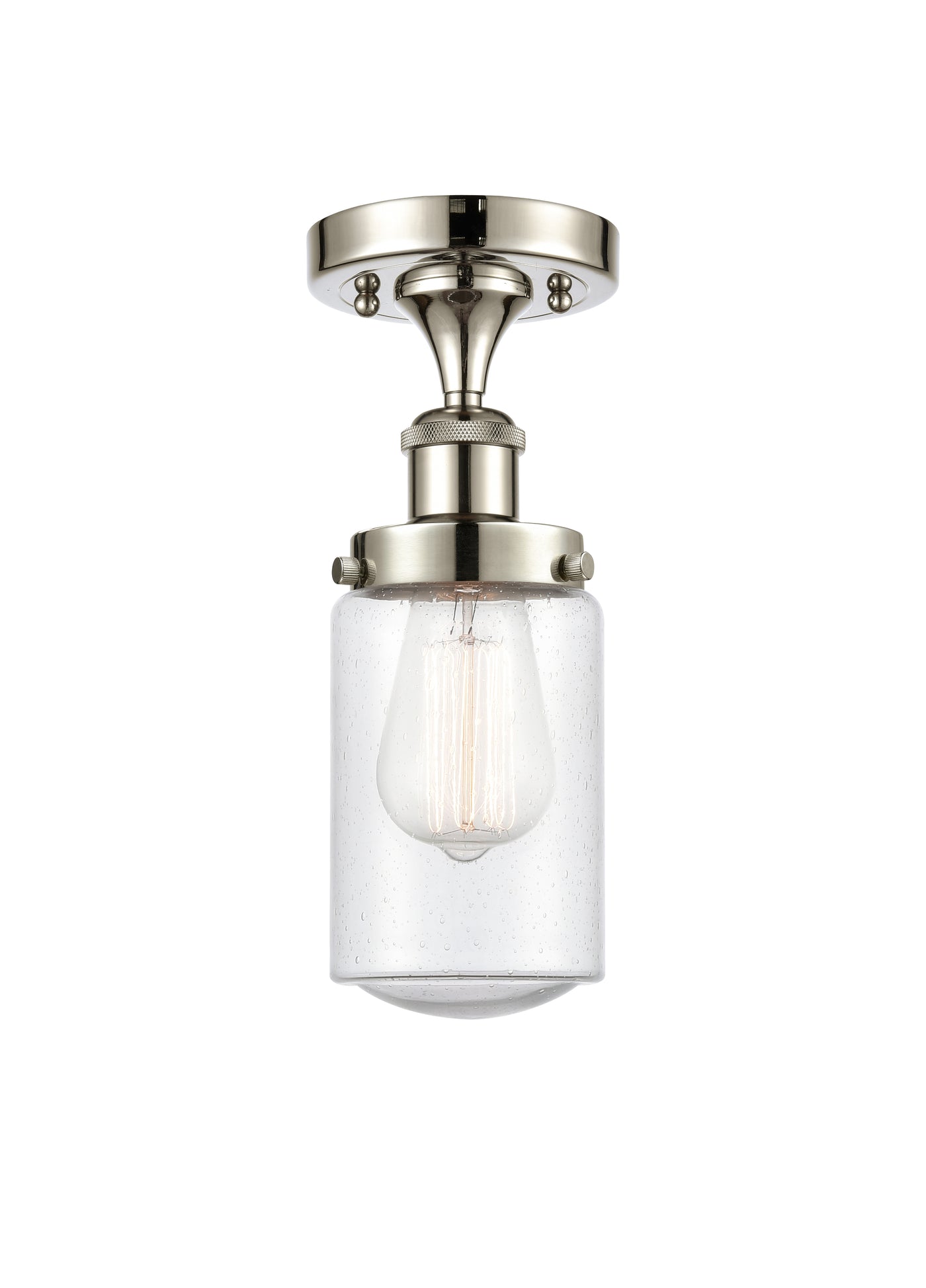 Edison Semi-Flush Mount Brushed Satin Nickel