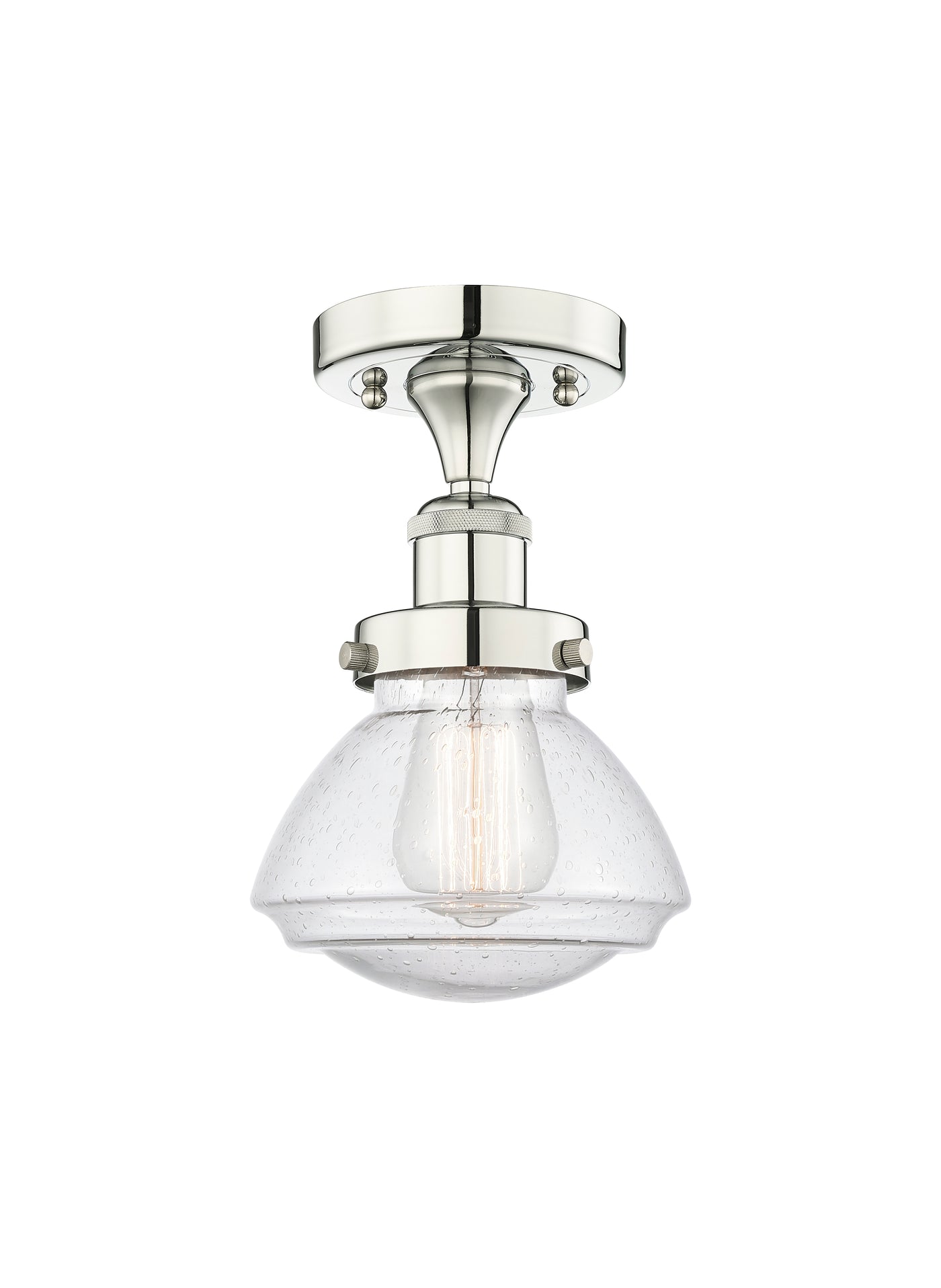 Edison Semi-Flush Mount Brushed Satin Nickel