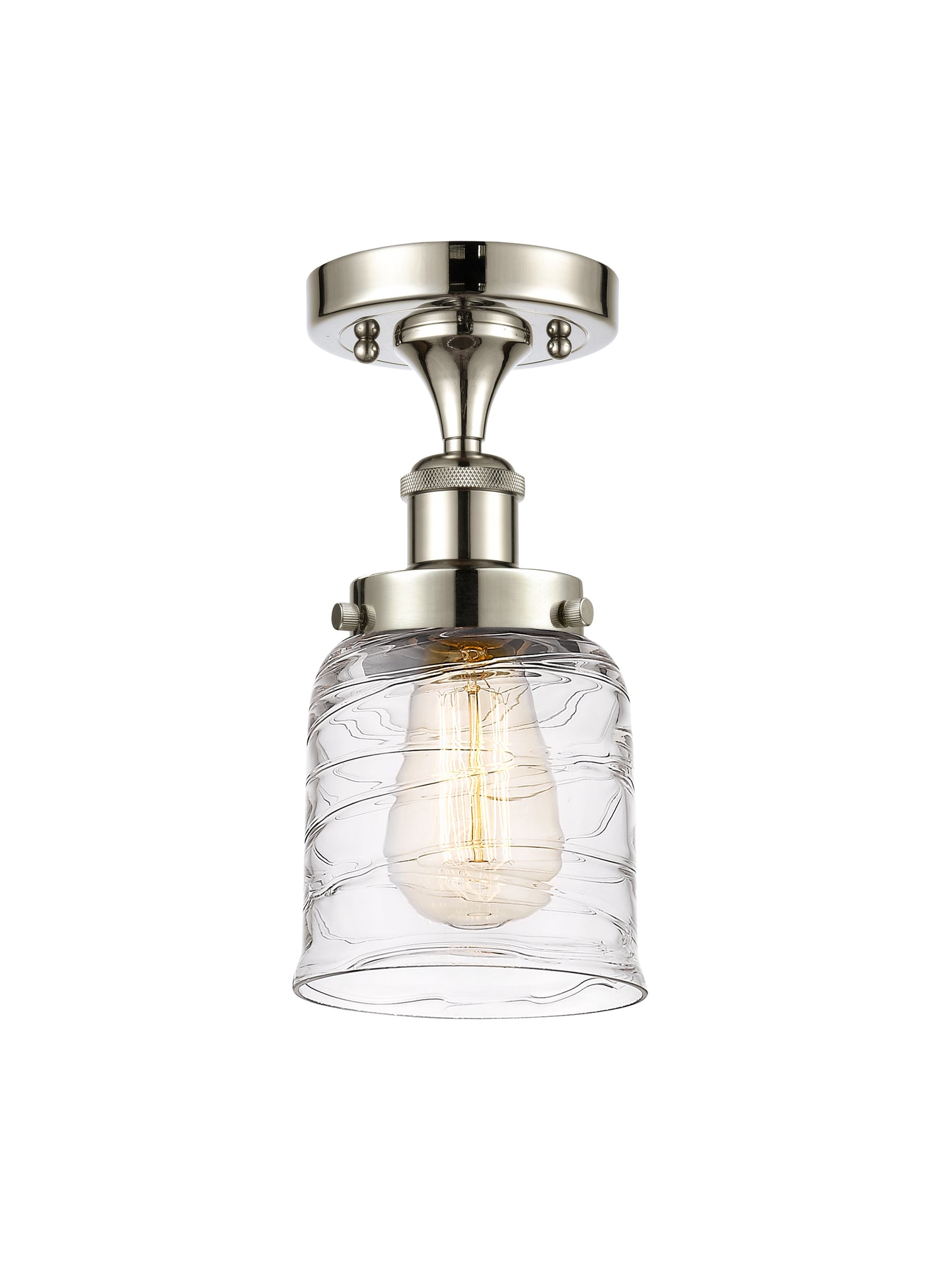 Edison Semi-Flush Mount Brushed Satin Nickel