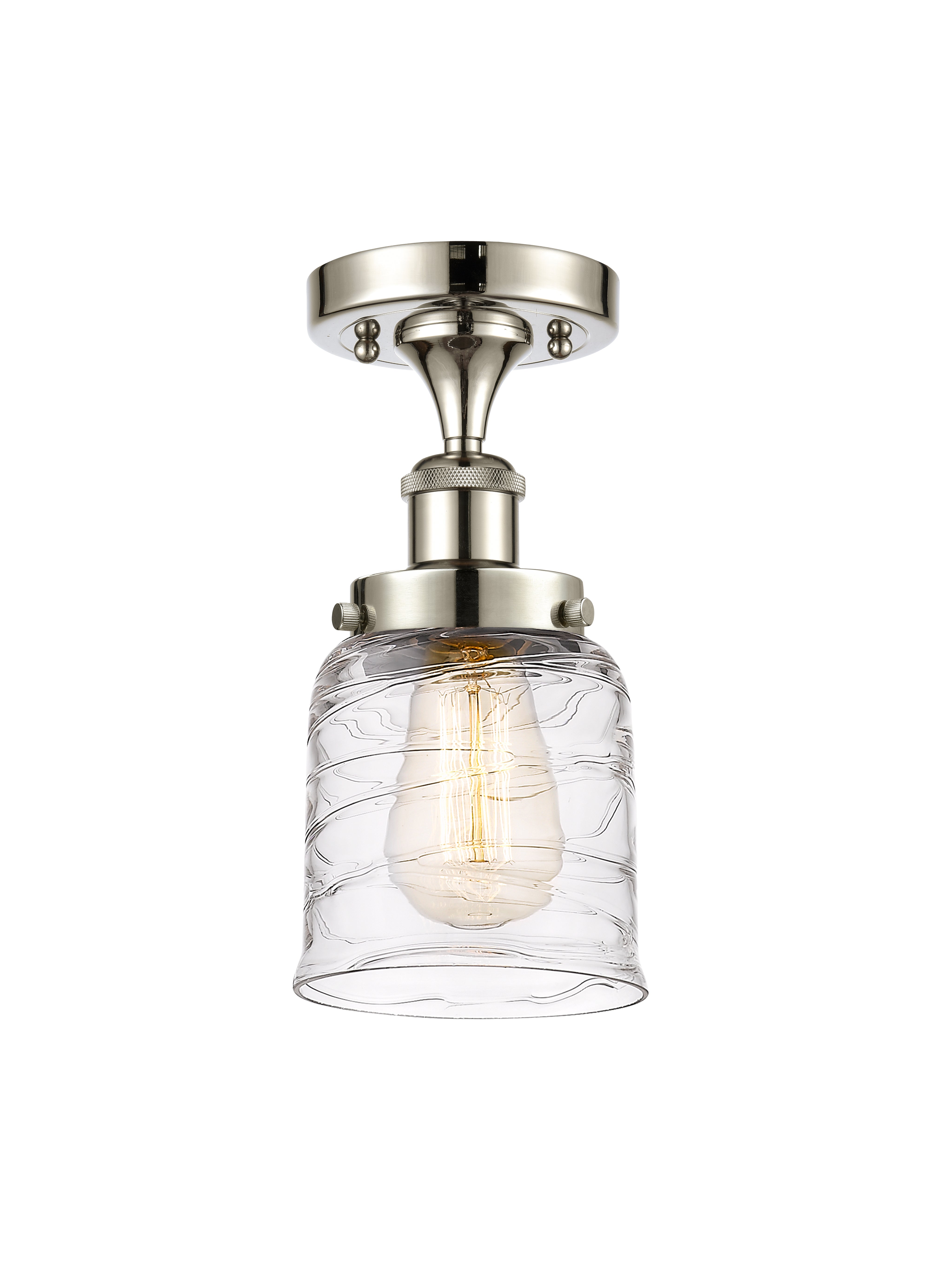 Edison Semi-Flush Mount Brushed Satin Nickel